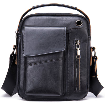 Bolso bandolera de piel de vaca para hombre