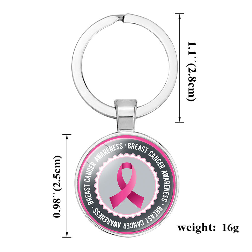 Breast Cancer Awareness Pink Ribbon Keychain