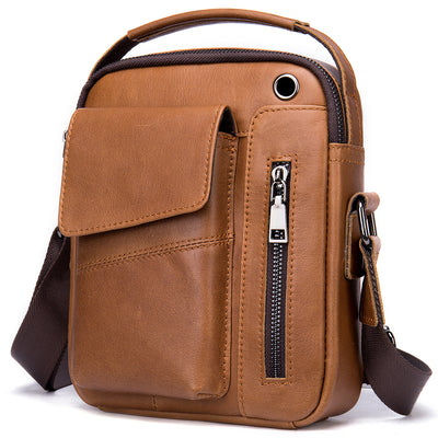 Bolso bandolera de piel de vaca para hombre