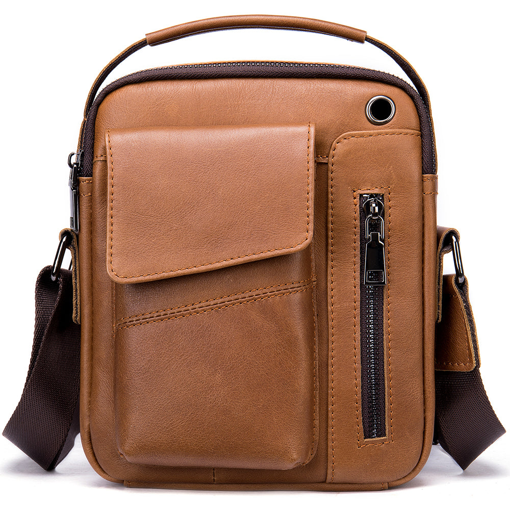 Bolso bandolera de piel de vaca para hombre