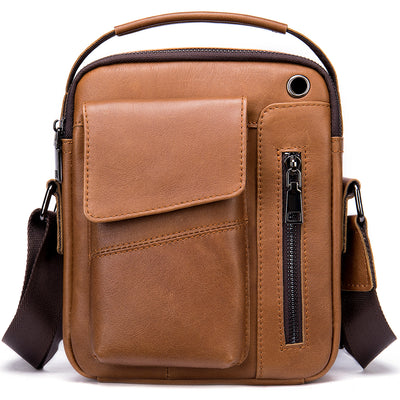 Bolso bandolera de piel de vaca para hombre