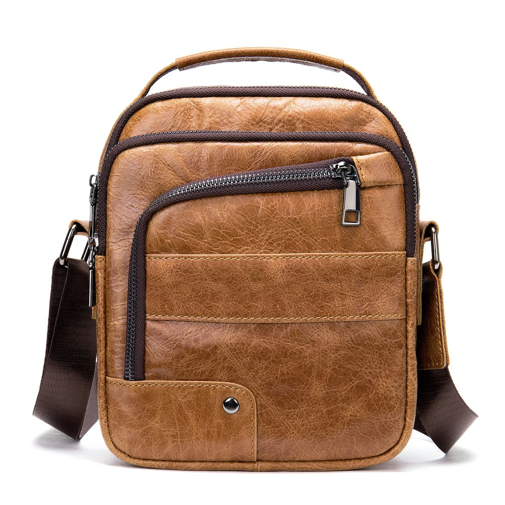 Bolso bandolera de piel de vaca para hombre