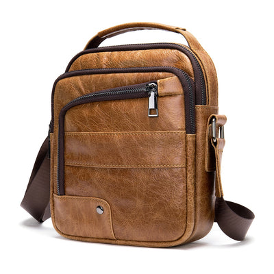 Bolso bandolera de piel de vaca para hombre