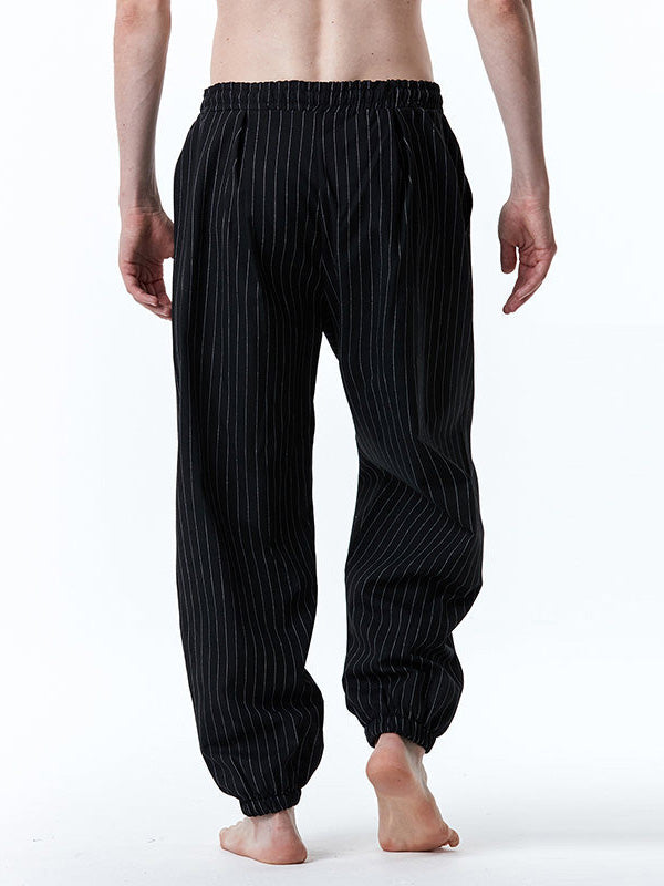 Men's Drawstring Casual Loose Stripe Pants