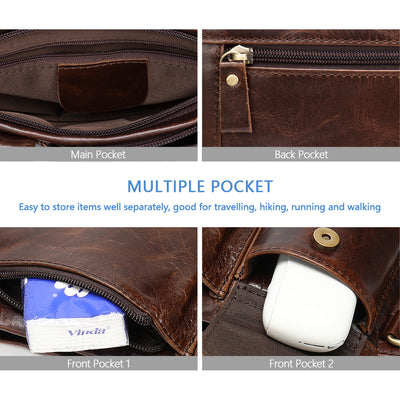 Riñonera de piel auténtica para hombre
