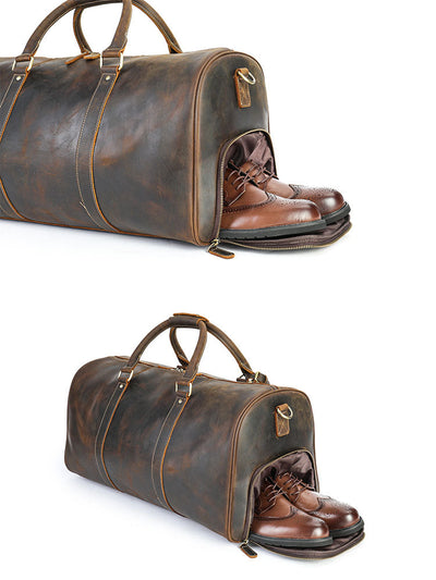 Premium Crazy Horse Leather Duffle Bag