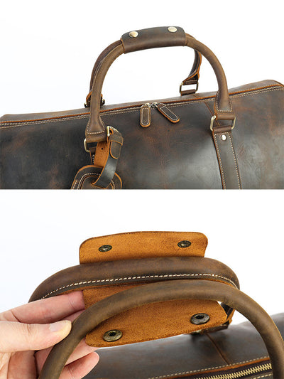 Premium Crazy Horse Leather Duffle Bag