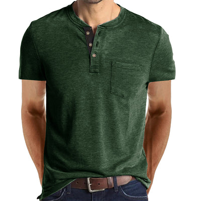 Camiseta de manga corta de color liso para hombre 