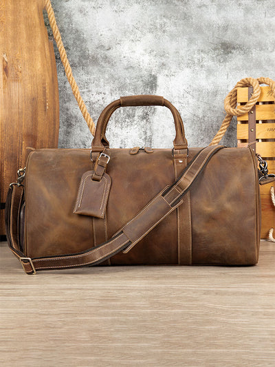 Premium Crazy Horse Leather Duffle Bag