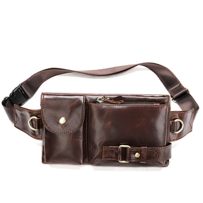 Riñonera de piel auténtica para hombre