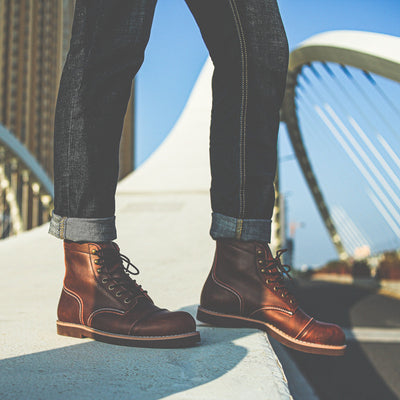 Botas de trabajo de piel de vaca auténtica para hombre