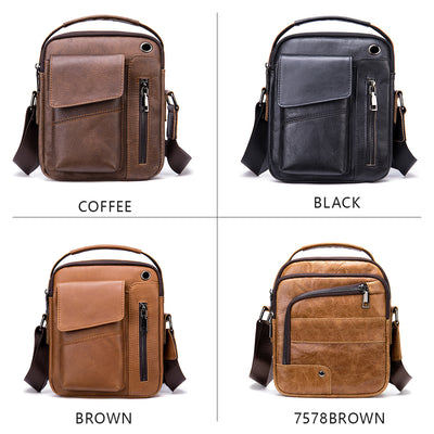Bolso bandolera de piel de vaca para hombre