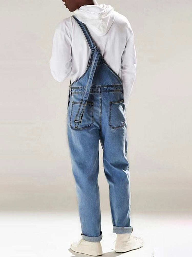 Men's Medium Wash Denim Bib Overalls