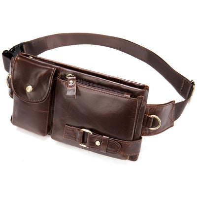Riñonera de piel auténtica para hombre