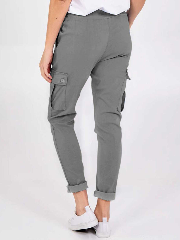 Women's Drawstring Slim Fit Cargo Pants