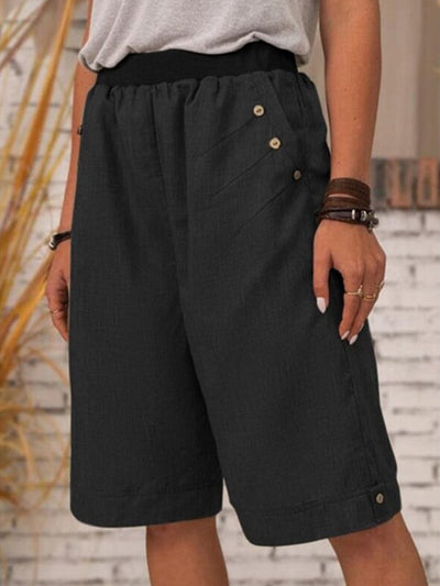 Pantalones casuales para mujer Pantalones cortos con bolsillos rectos y cintura elástica