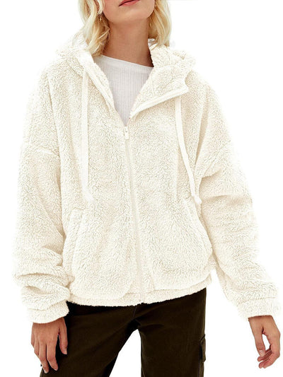 Sudadera con capucha extragrande de polar con cremallera completa