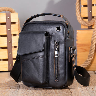 Bolso bandolera de piel de vaca para hombre