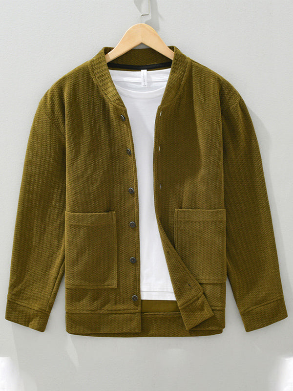 Men's Loose Stand Collar Corduroy Jacket