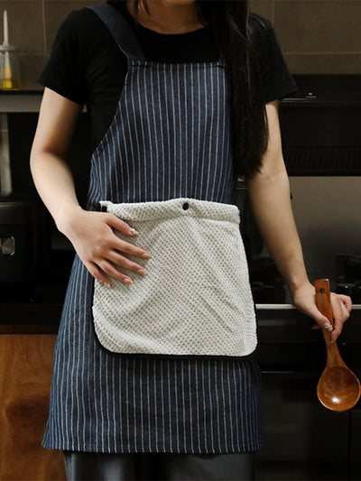 Detachable Hand Towel Striped Apron