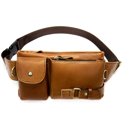 Riñonera de piel auténtica para hombre