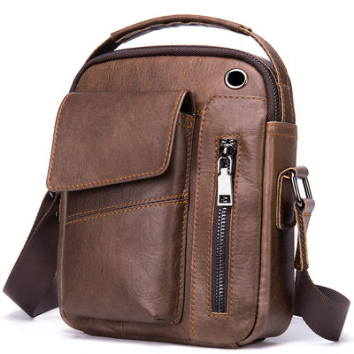 Bolso bandolera de piel de vaca para hombre