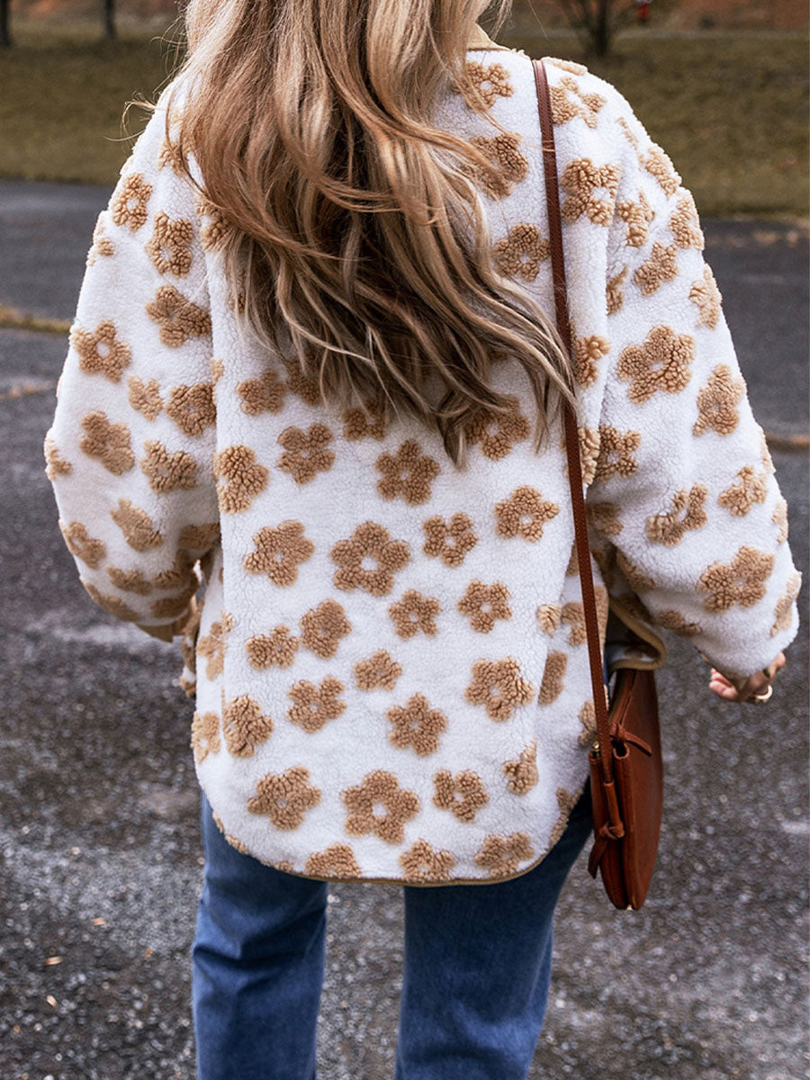 Blusa con lazo en el cuello y estampado floral bohemio