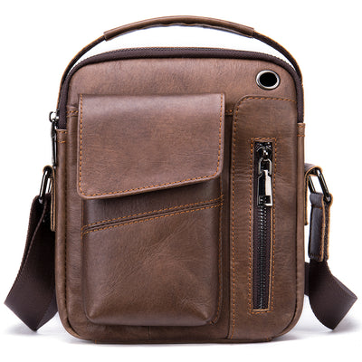 Bolso bandolera de piel de vaca para hombre