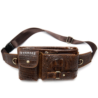 Riñonera de piel auténtica para hombre