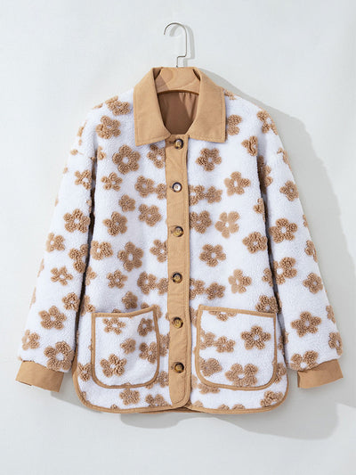 Blusa con lazo en el cuello y estampado floral bohemio