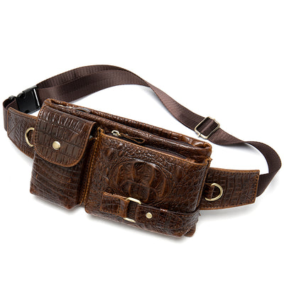 Riñonera de piel auténtica para hombre
