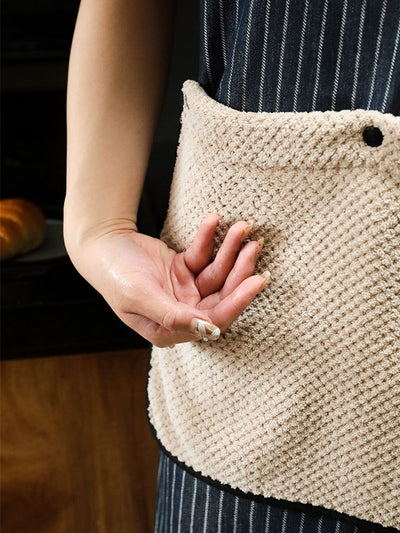 Detachable Hand Towel Striped Apron