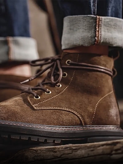 Botas de trabajo clásicas de gamuza de vaca con cera de aceite