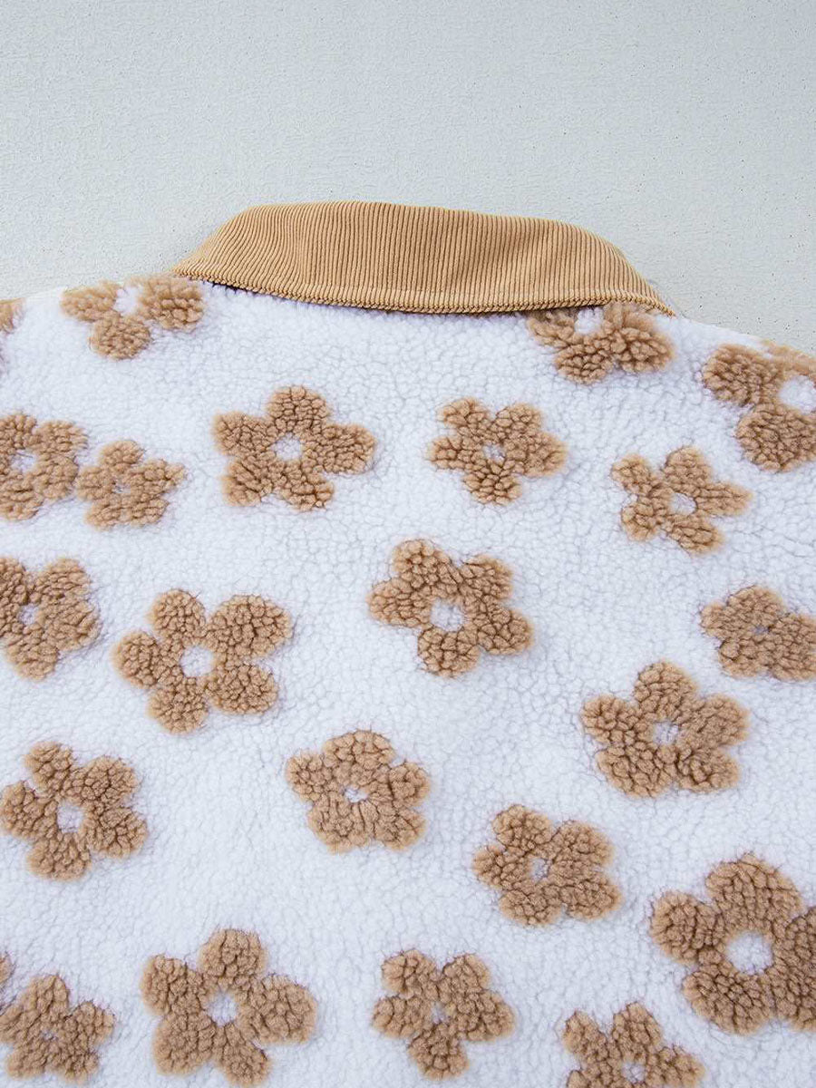 Blusa con lazo en el cuello y estampado floral bohemio