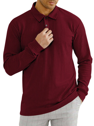 Men's Classic Casual Long Sleeve Polo Shirt