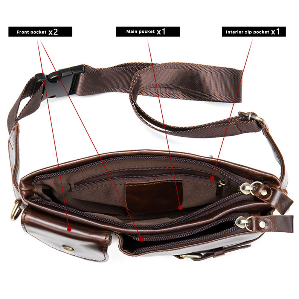 Riñonera de piel auténtica para hombre