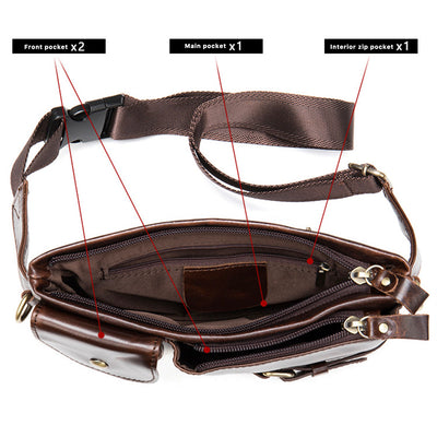 Riñonera de piel auténtica para hombre