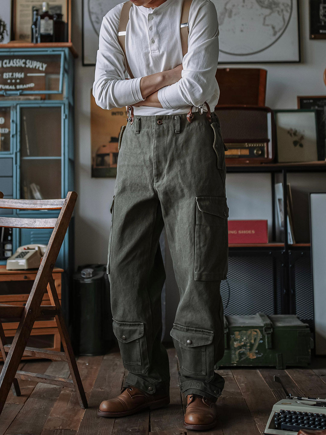 Pantalones resistentes de granito de 21.5 oz