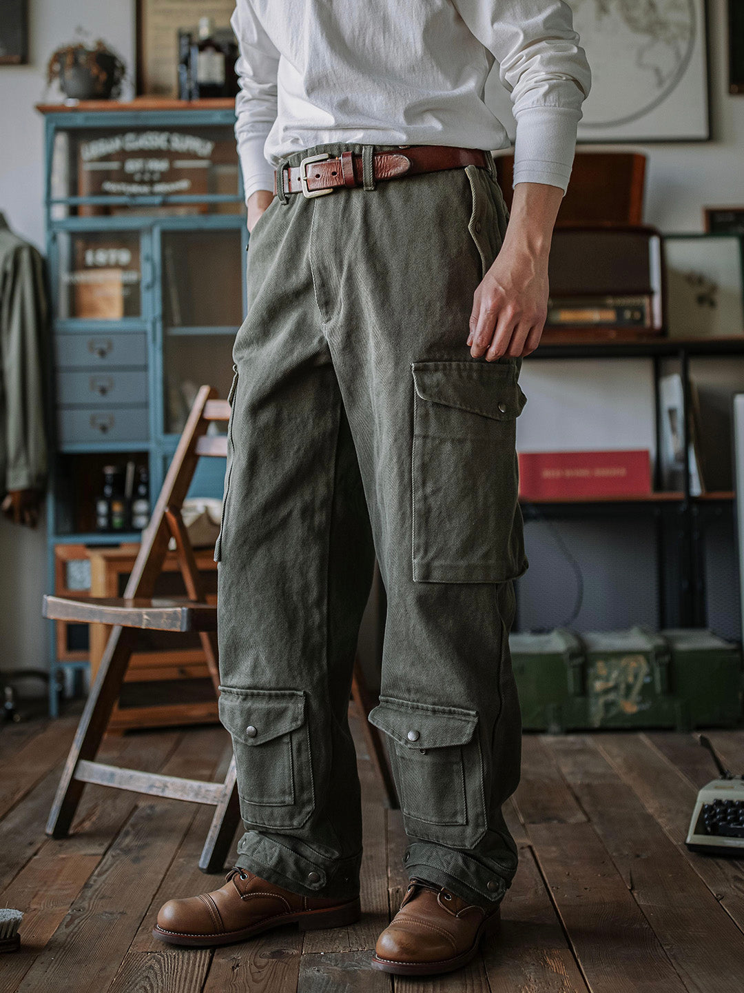 Pantalones resistentes de granito de 21.5 oz