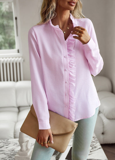 Ruffled Button-Down Blouse