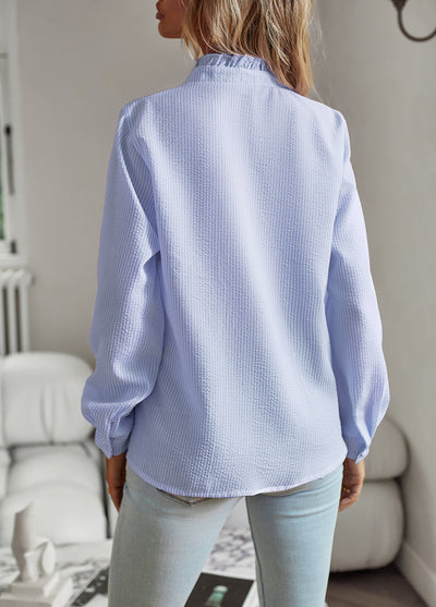 Ruffled Button-Down Blouse