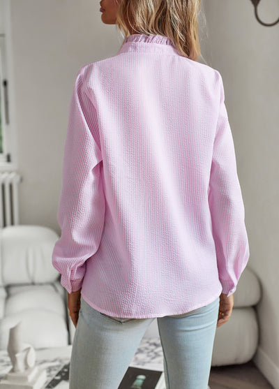 Ruffled Button-Down Blouse