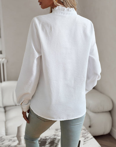 Ruffled Button-Down Blouse