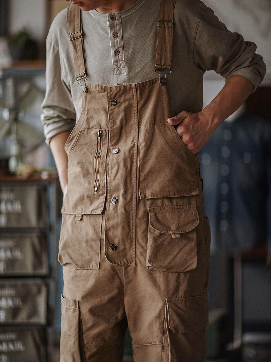 Sloppy Canvas Overalls