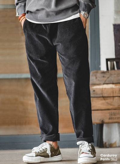 Pantalones anchos de pana para hombre