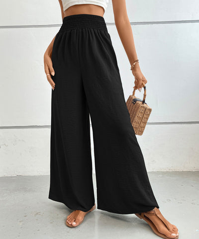 Pantalones anchos de cintura alta para mujer