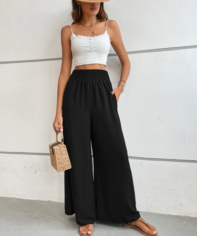 Pantalones anchos de cintura alta para mujer