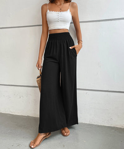 Pantalones anchos de cintura alta para mujer