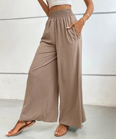 Pantalones anchos de cintura alta para mujer