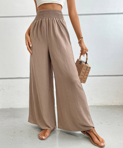 Pantalones anchos de cintura alta para mujer